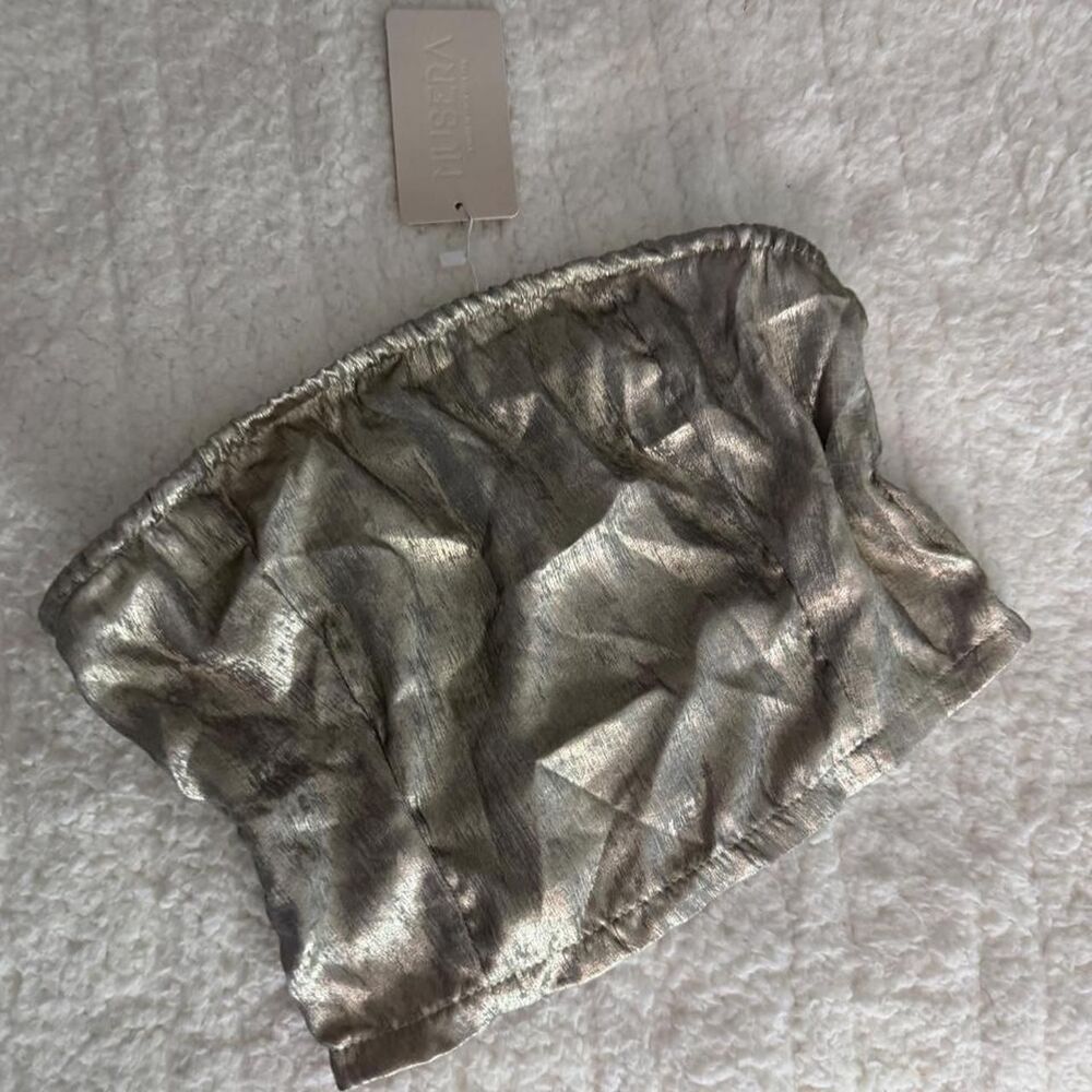 Musera Women's Gold and Silver Crop-top